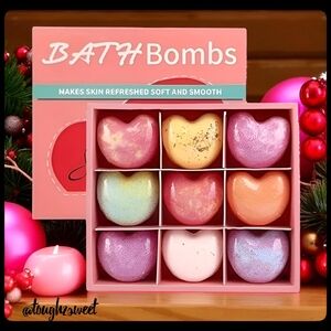 🆕️BUBBLE BATH/ORGANIC BATH SALT/BATH BOMB HEARTS WITH 9 ESSENTIAL OIL FRAGRANCE